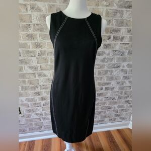 Babaton Aritzia White Stitch Black Pencil Dress Size 8
